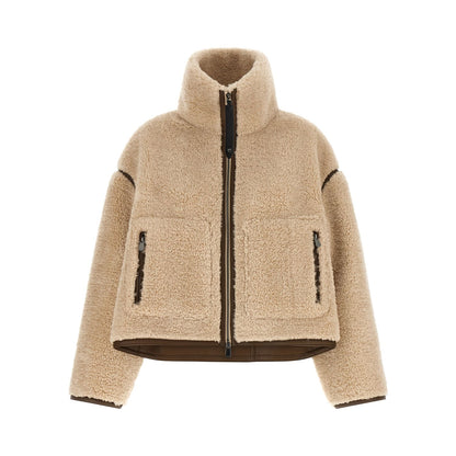 PINKO Beige Polyester Full-Length Jacket