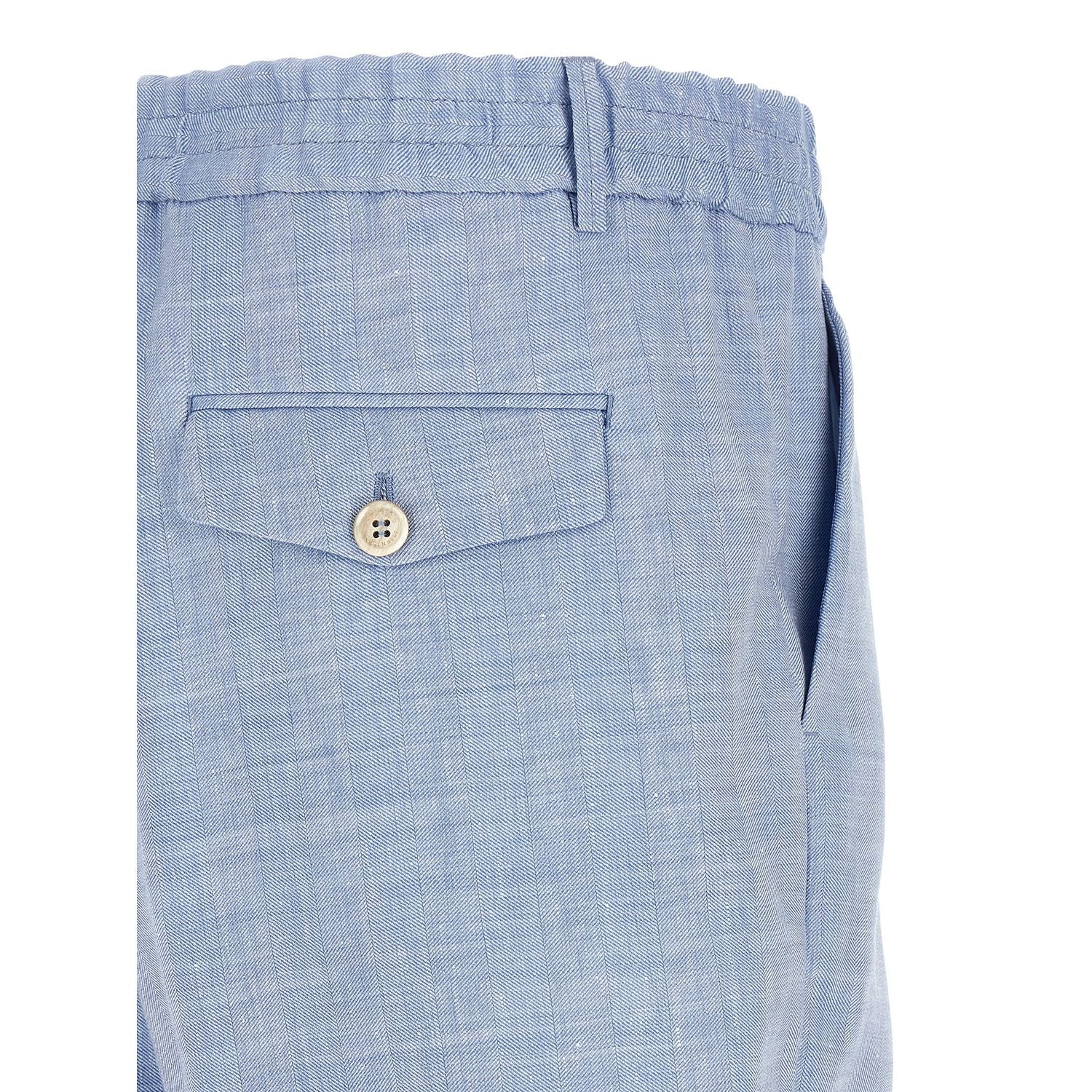 Brunello Cucinelli Blue Linen Bermuda Shorts