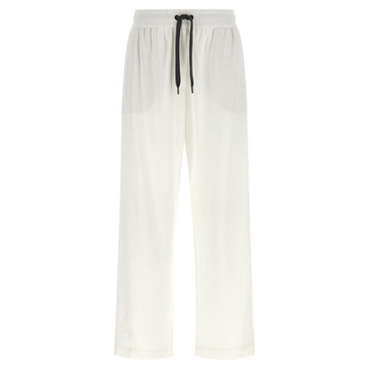 Brunello Cucinelli White Cotton Joggers (Workout Pants)