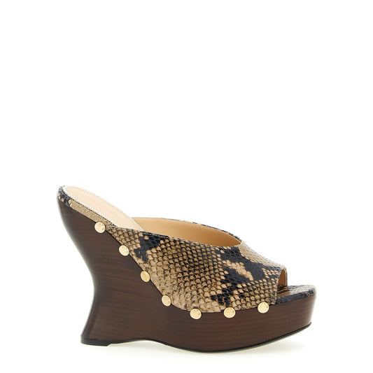 Magda Butrym Brown Calfskin Wedge Sandals