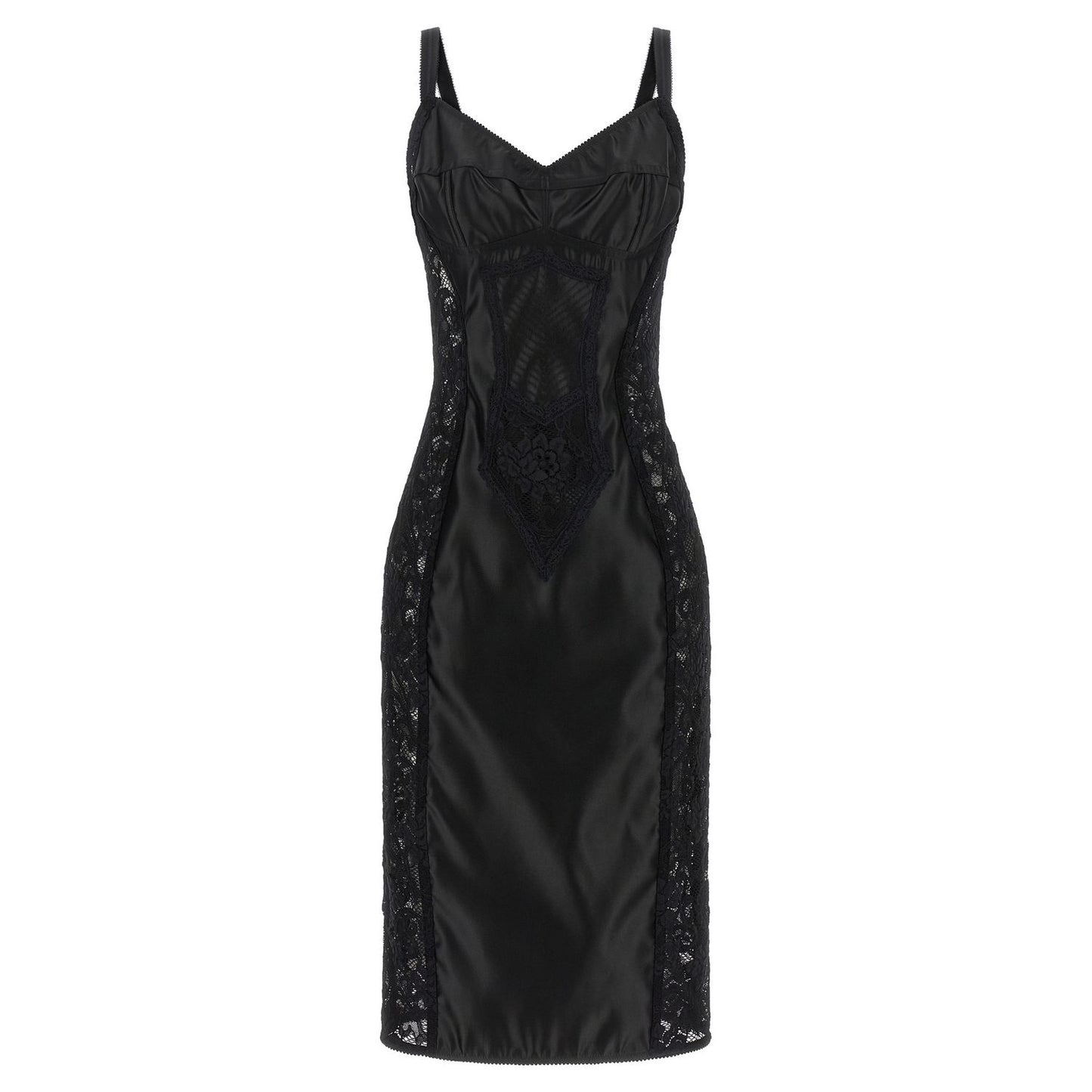 Dolce & Gabbana Black Polyamide Midi Dress