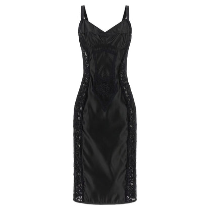 Dolce & Gabbana Black Polyamide Midi Dress