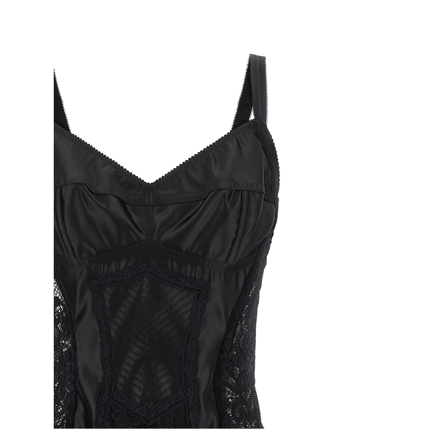 Dolce & Gabbana Black Polyamide Midi Dress