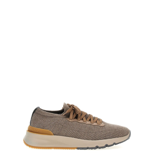 Brunello Cucinelli Gray Wool Low Top Sneakers