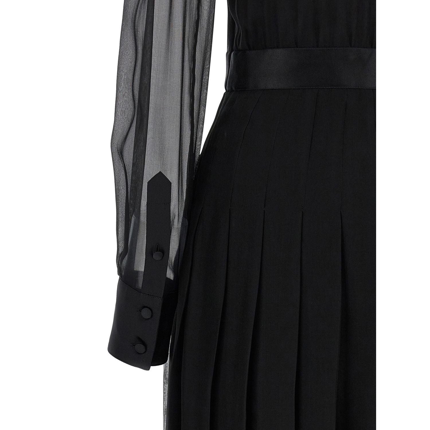 Dolce & Gabbana Black Silk Midi Dress