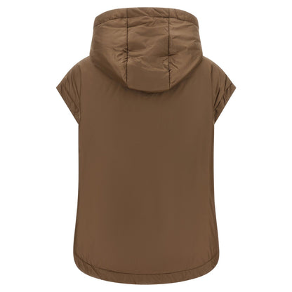 Max Mara Brown Polyester Sleeveless Jacket