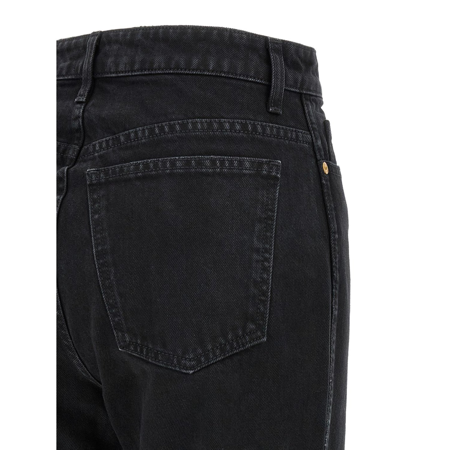 Khaite Black Cotton Flared Jeans