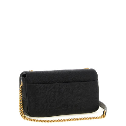 PINKO Black Lamb Leather Shoulder Bag