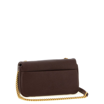 PINKO Brown Lamb Leather Shoulder Bag