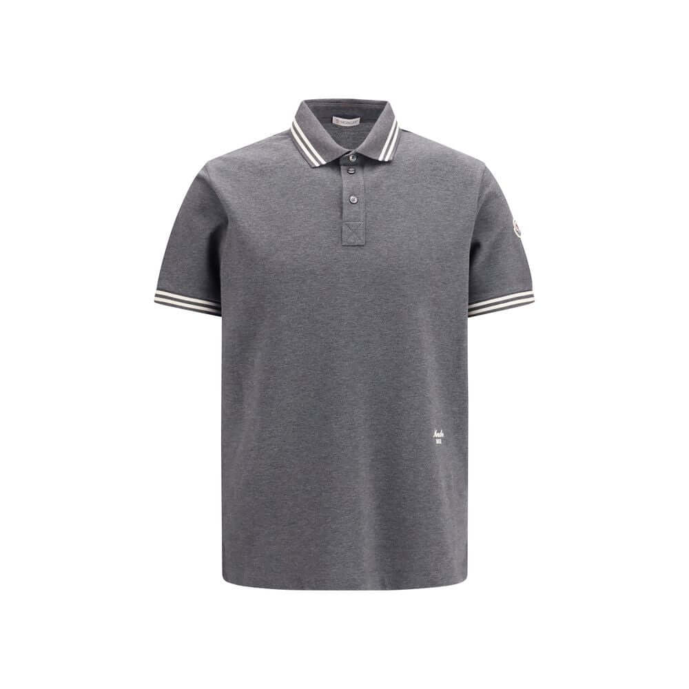 Moncler Gray Cotton Polo Shirt