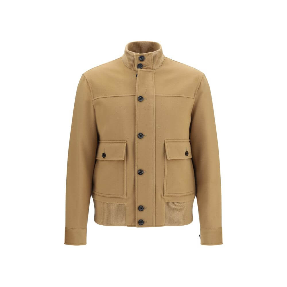 Lardini Beige Wool Oves Aries Full-Length Jacket