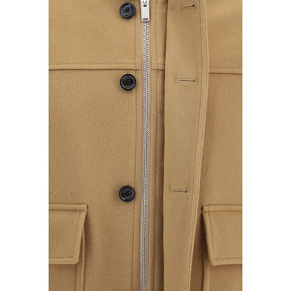 Lardini Beige Wool Oves Aries Full-Length Jacket