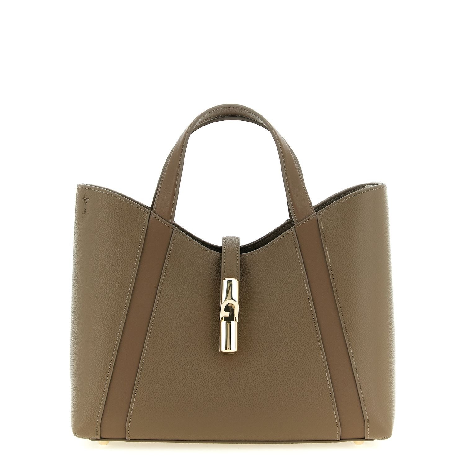 Furla Gray Calfskin Tote Bag