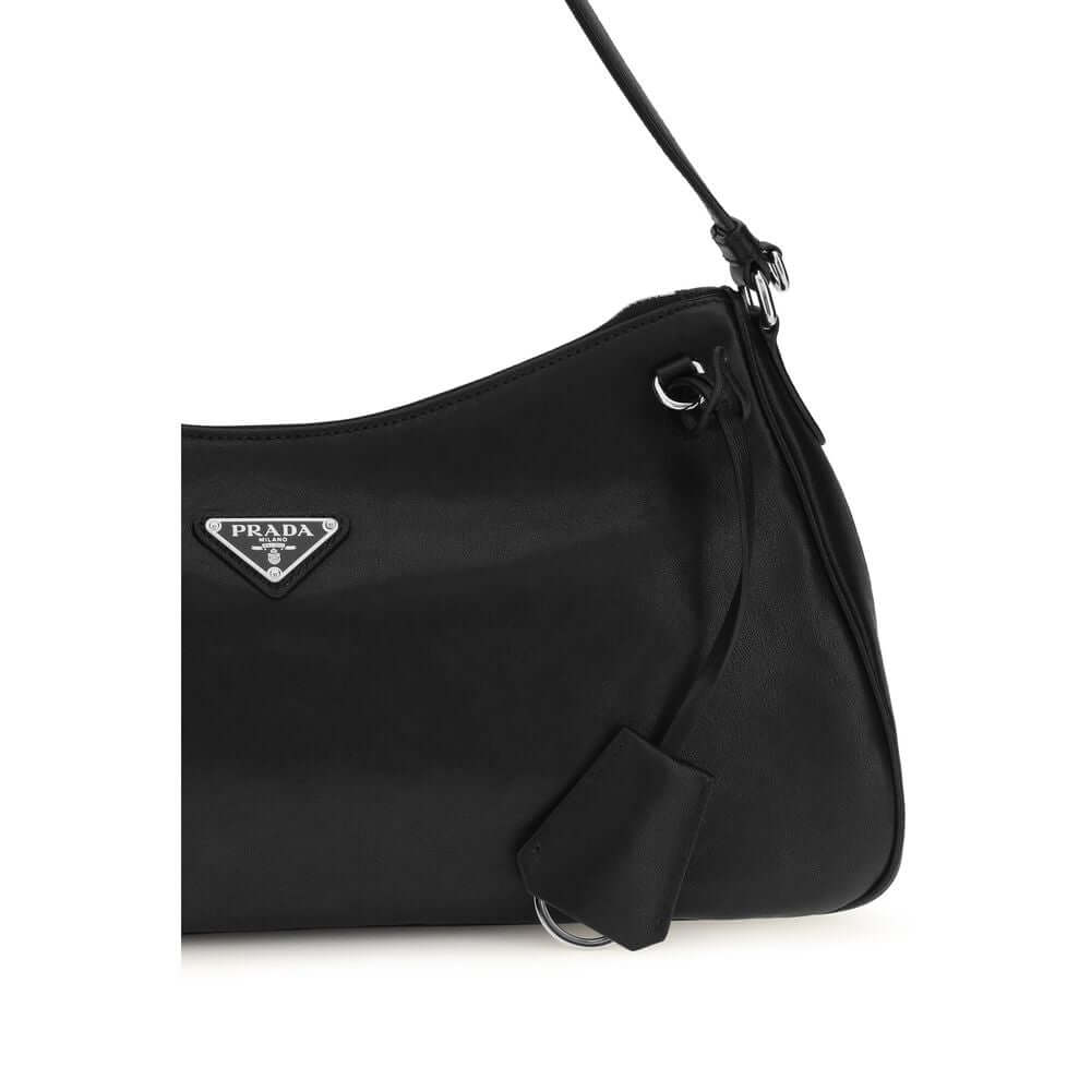 Prada Black Calf Leather Bos Taurus Shoulder Bag