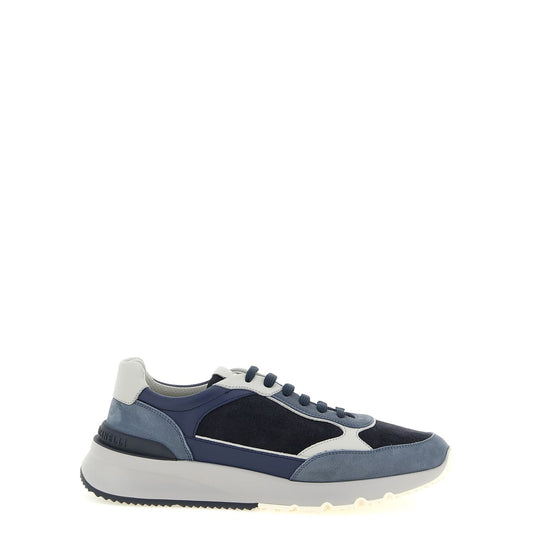 Brunello Cucinelli Blue Calfskin Athletic Sneakers