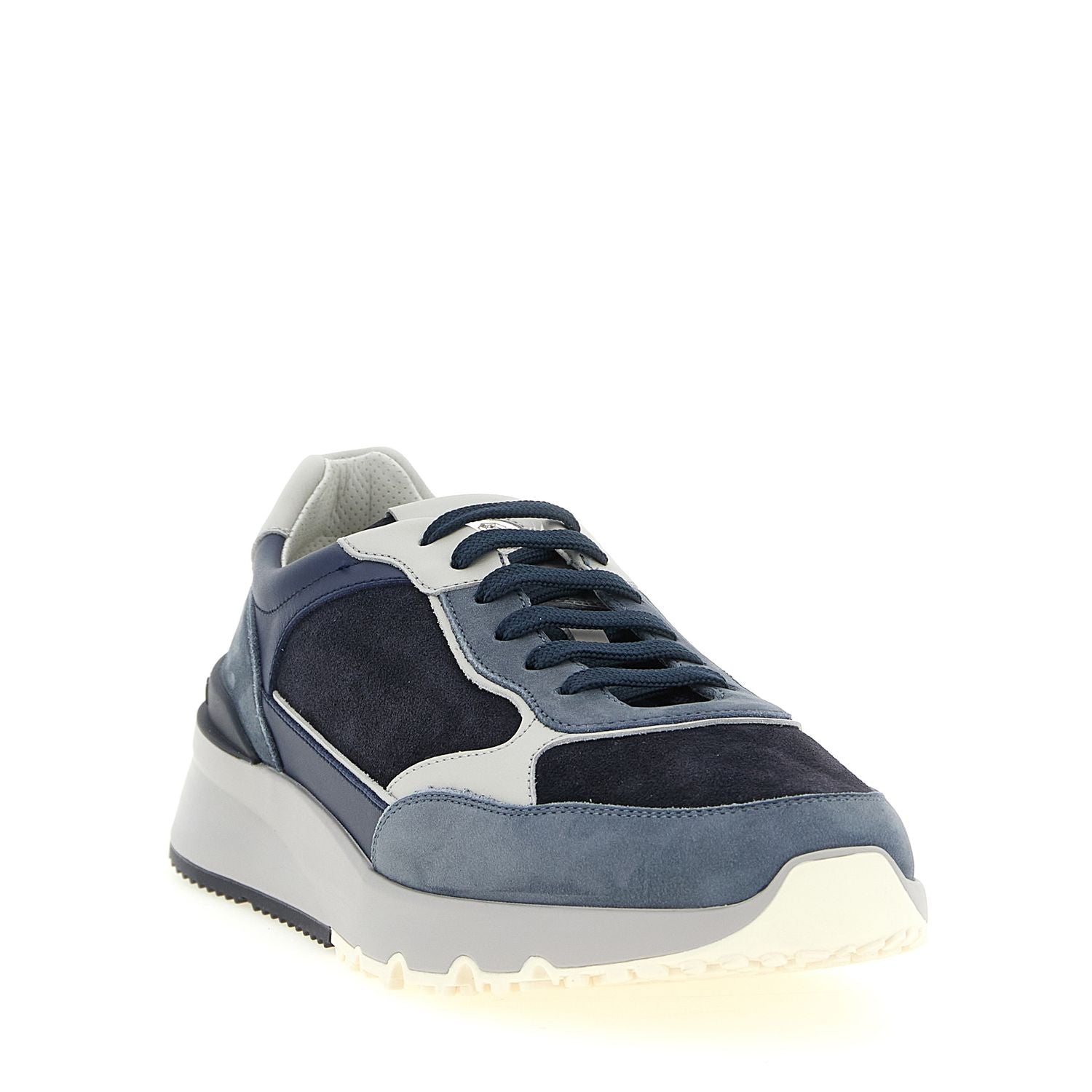 Brunello Cucinelli Blue Calfskin Athletic Sneakers