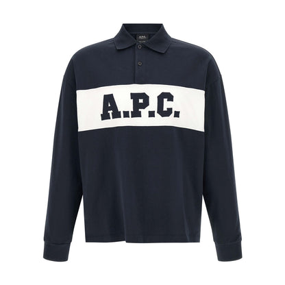 A.P.C. Blue Cotton Polo Shirt