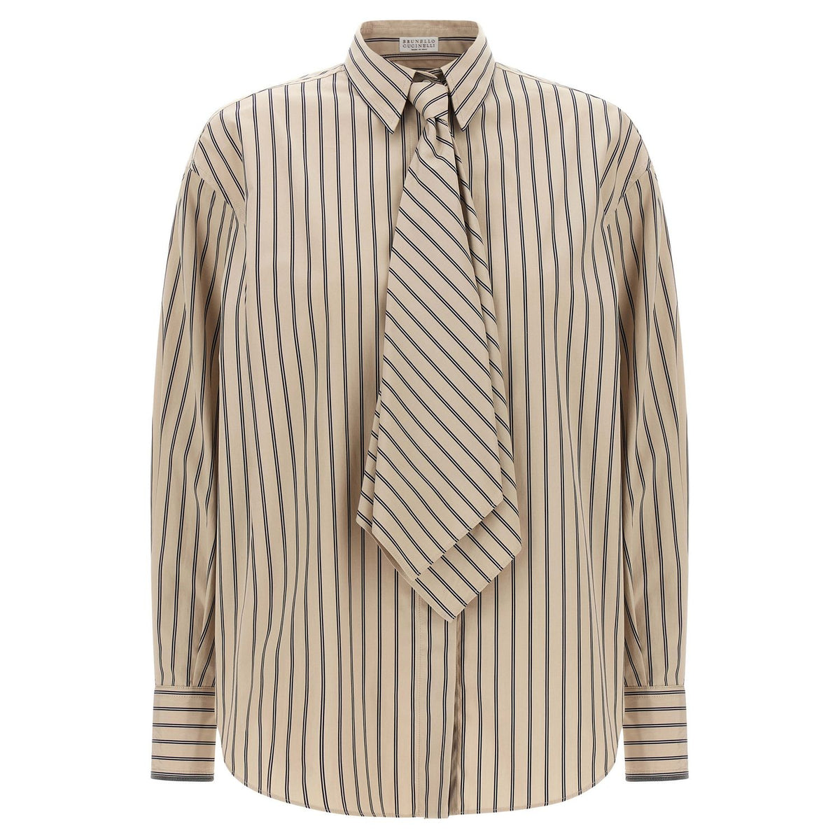 Brunello Cucinelli Beige Cotton Blouse