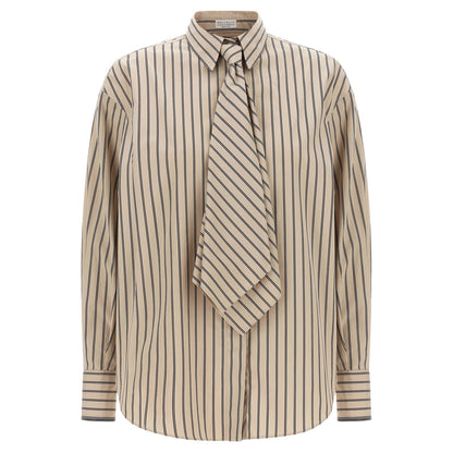 Brunello Cucinelli Beige Cotton Blouse