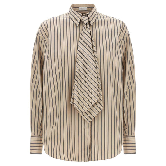 Brunello Cucinelli Beige Cotton Blouse