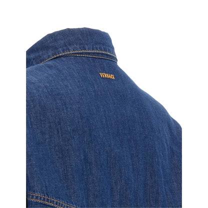 Versace Blue Cotton Blouse