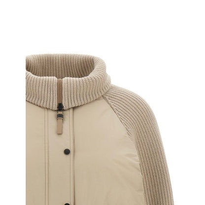 Brunello Cucinelli Beige Cotton Full-Length Jacket