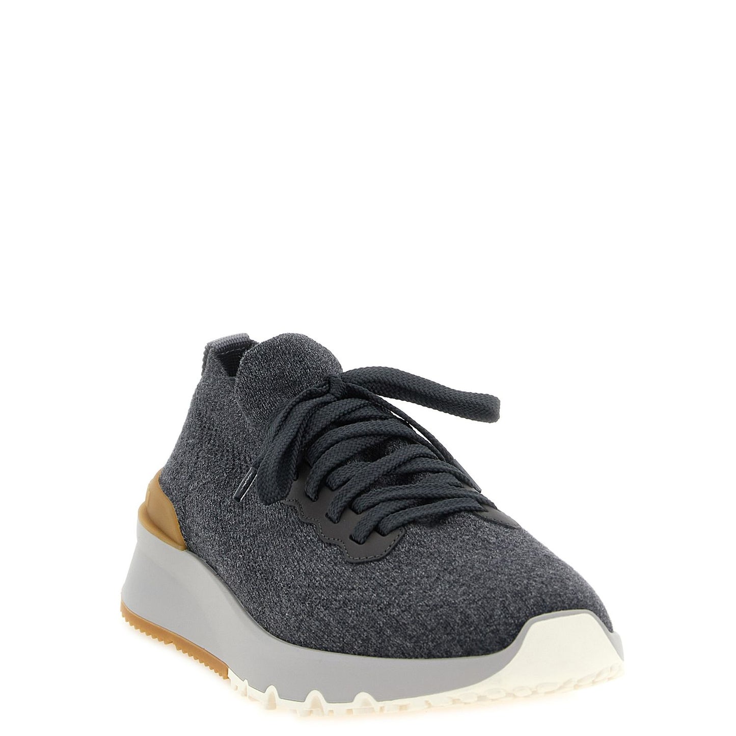 Brunello Cucinelli Gray Cotton Athletic Sneakers