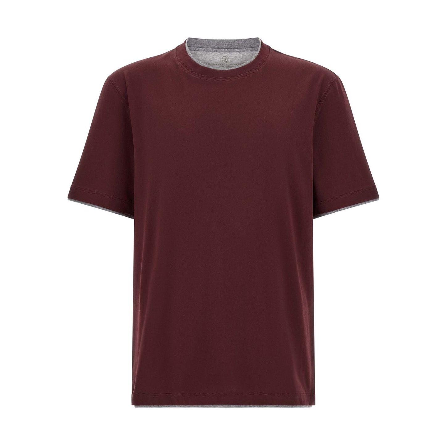 Brunello Cucinelli Bordeaux Cotton T-Shirt
