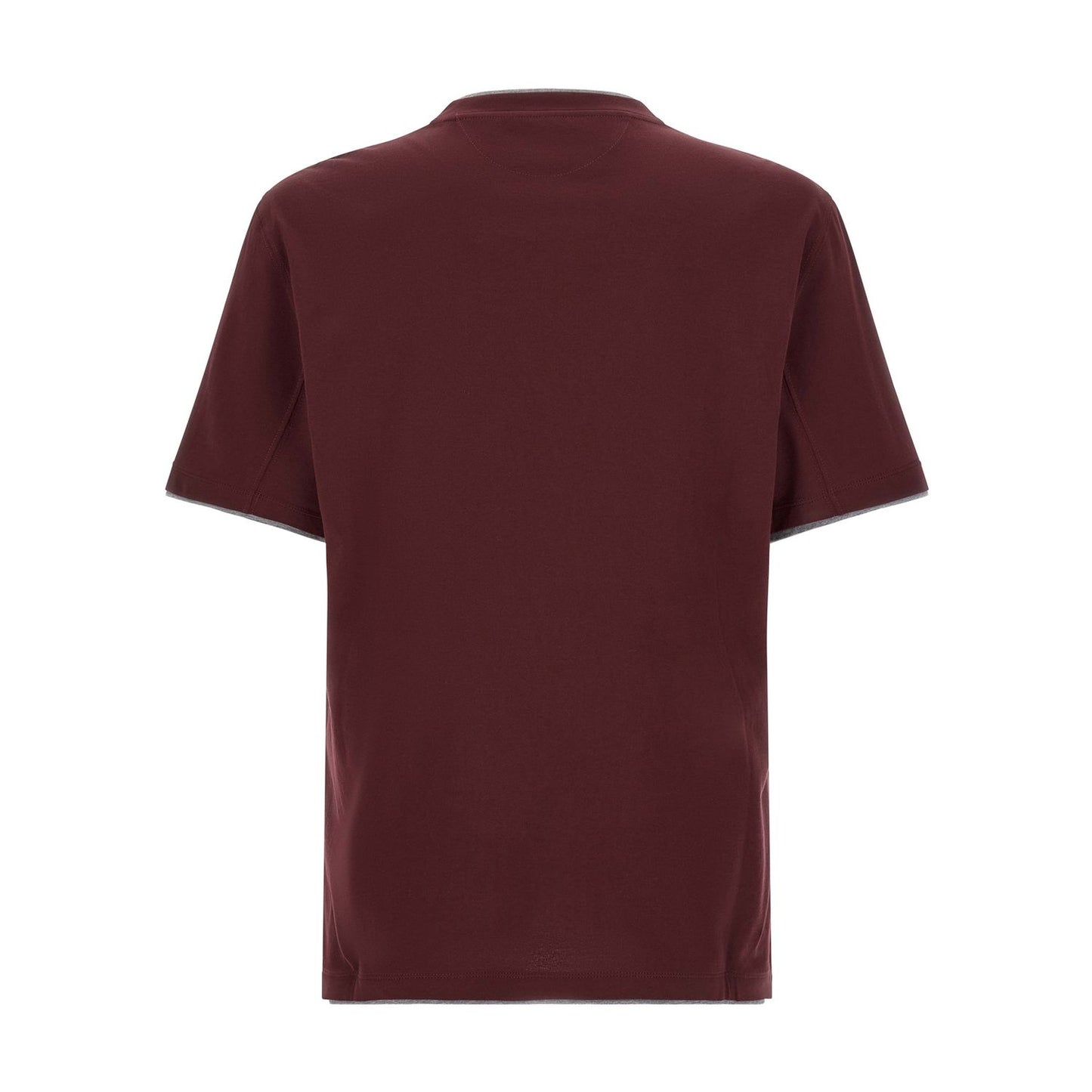 Brunello Cucinelli Bordeaux Cotton T-Shirt