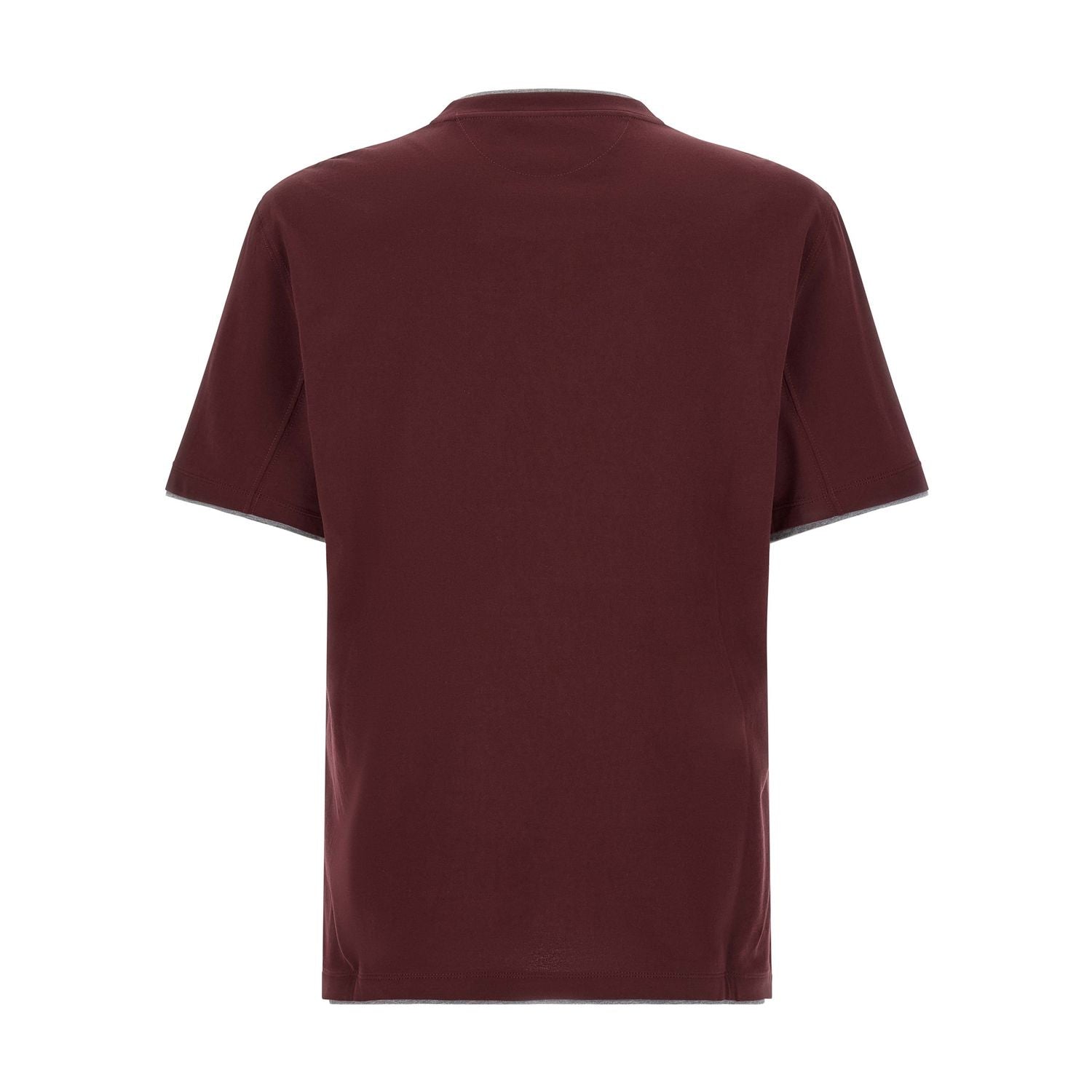 Brunello Cucinelli Bordeaux Cotton T-Shirt