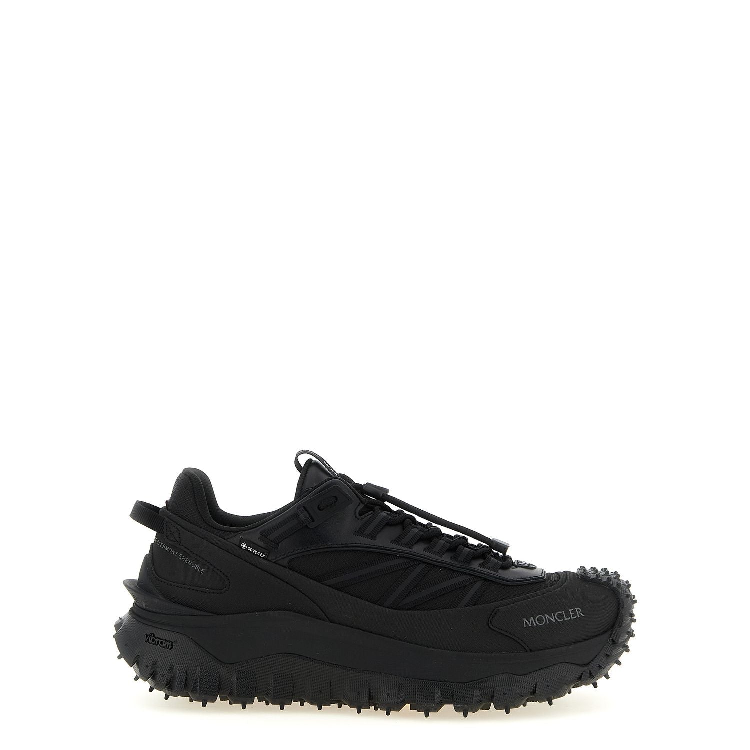 Moncler Black Leather Athletic Sneakers