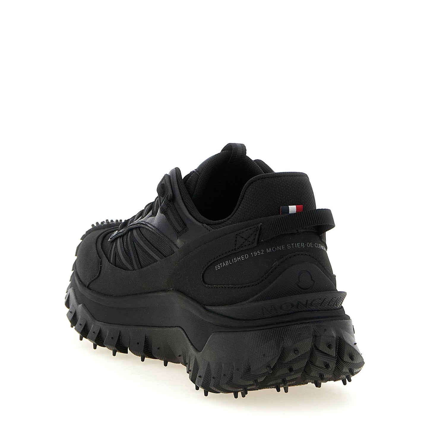 Moncler Black Leather Athletic Sneakers