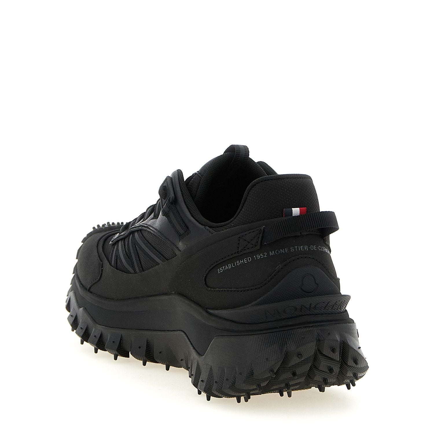Moncler Black Leather Athletic Sneakers