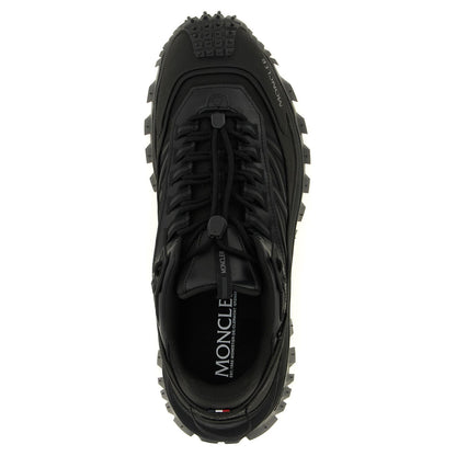 Moncler Black Leather Athletic Sneakers
