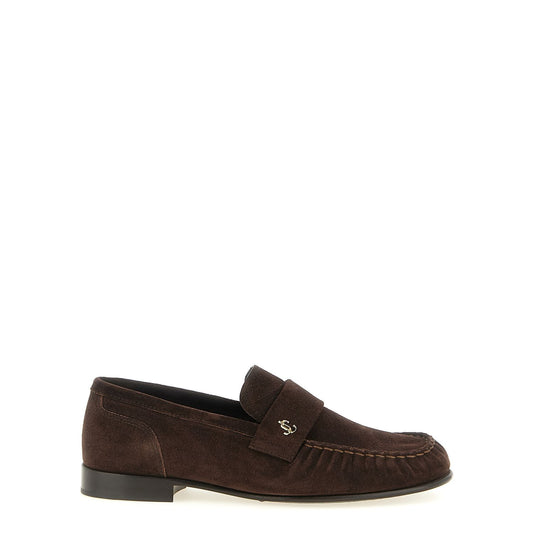 Jimmy Choo Brown Leather Slip-On Loafers