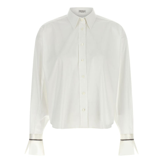 Brunello Cucinelli White Cotton Blouse
