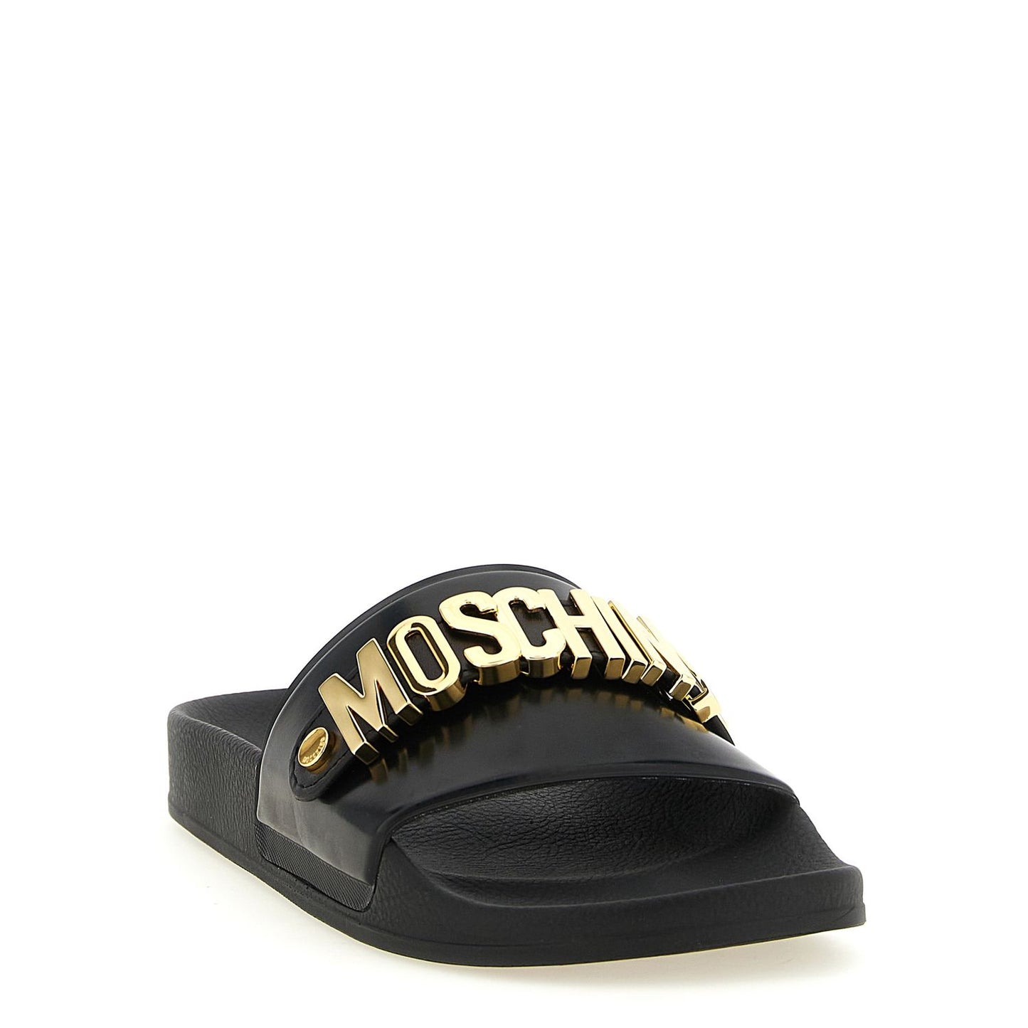 Moschino Gold Pvc Slides