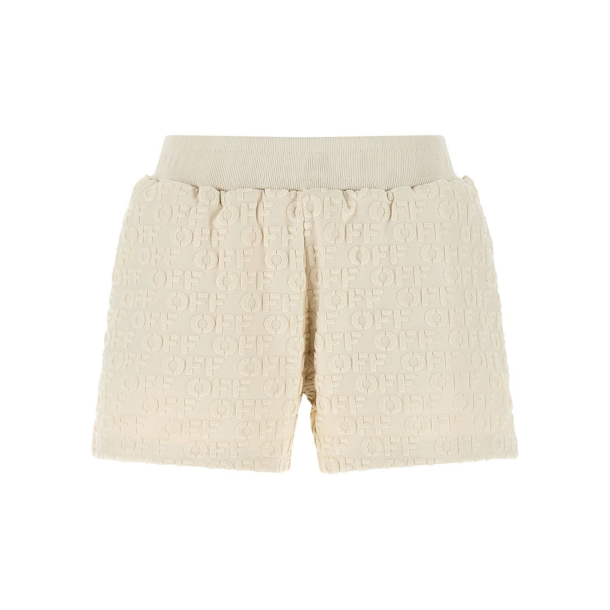Off-White Beige Cotton Bermuda Shorts