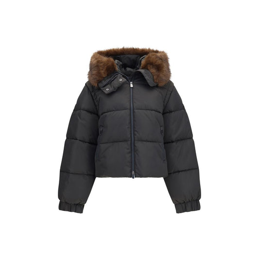 PINKO Brown Goose Down Full-Length Jacket