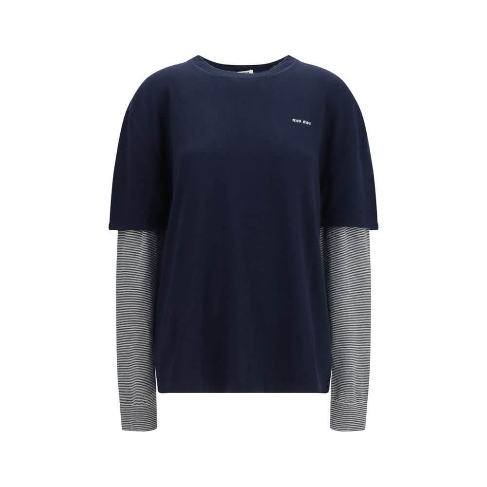 Miu Miu Blue Wool Oves Aries Sweatshirt