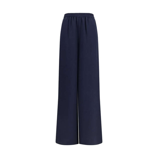 Max Mara Blue Silk Casual Pants