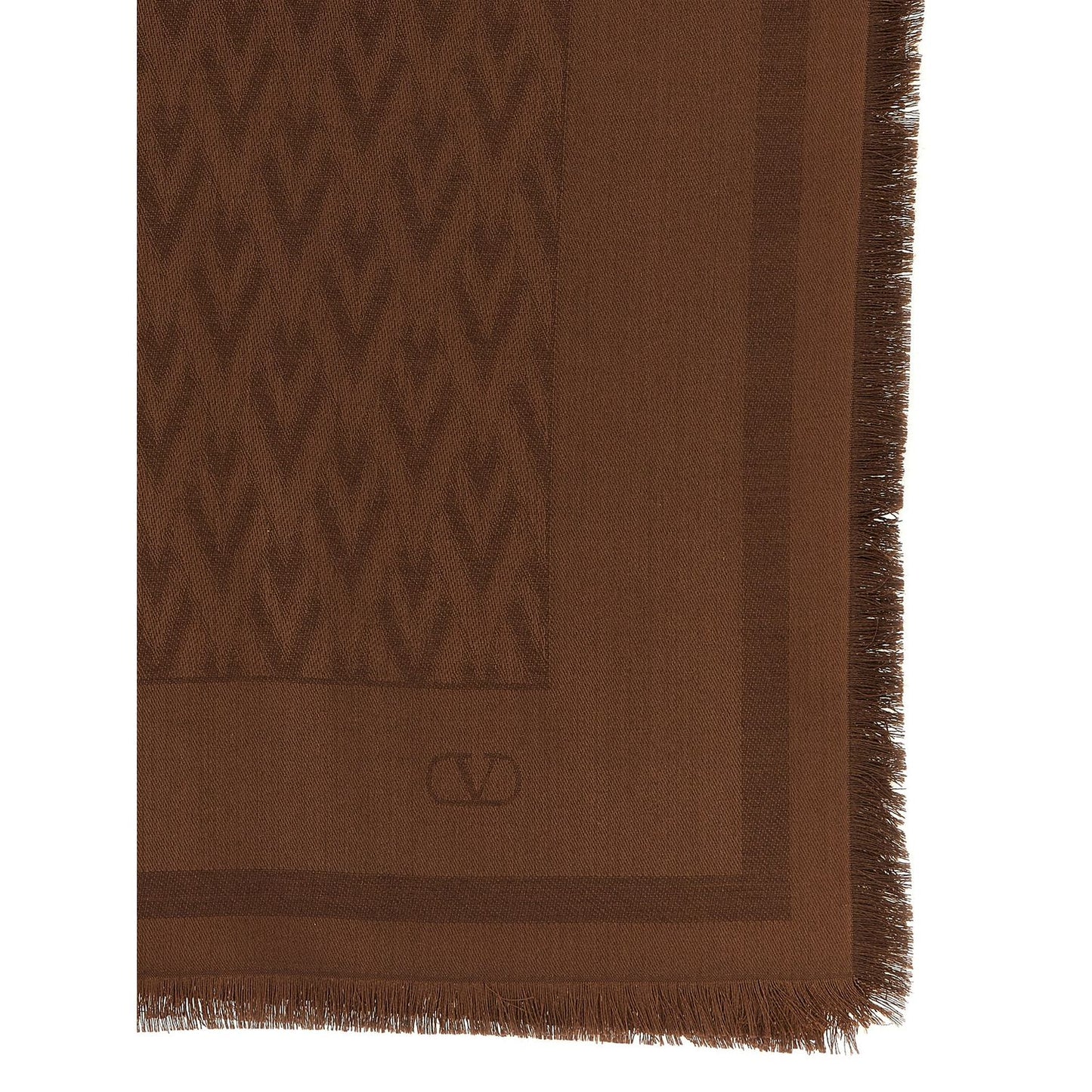 Valentino Garavani Brown Silk Scarf