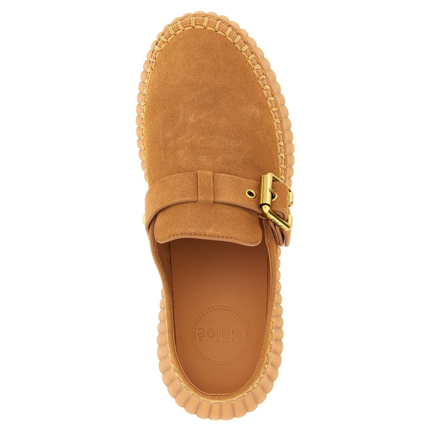 Chloé Beige Calfskin Wedge Sandals
