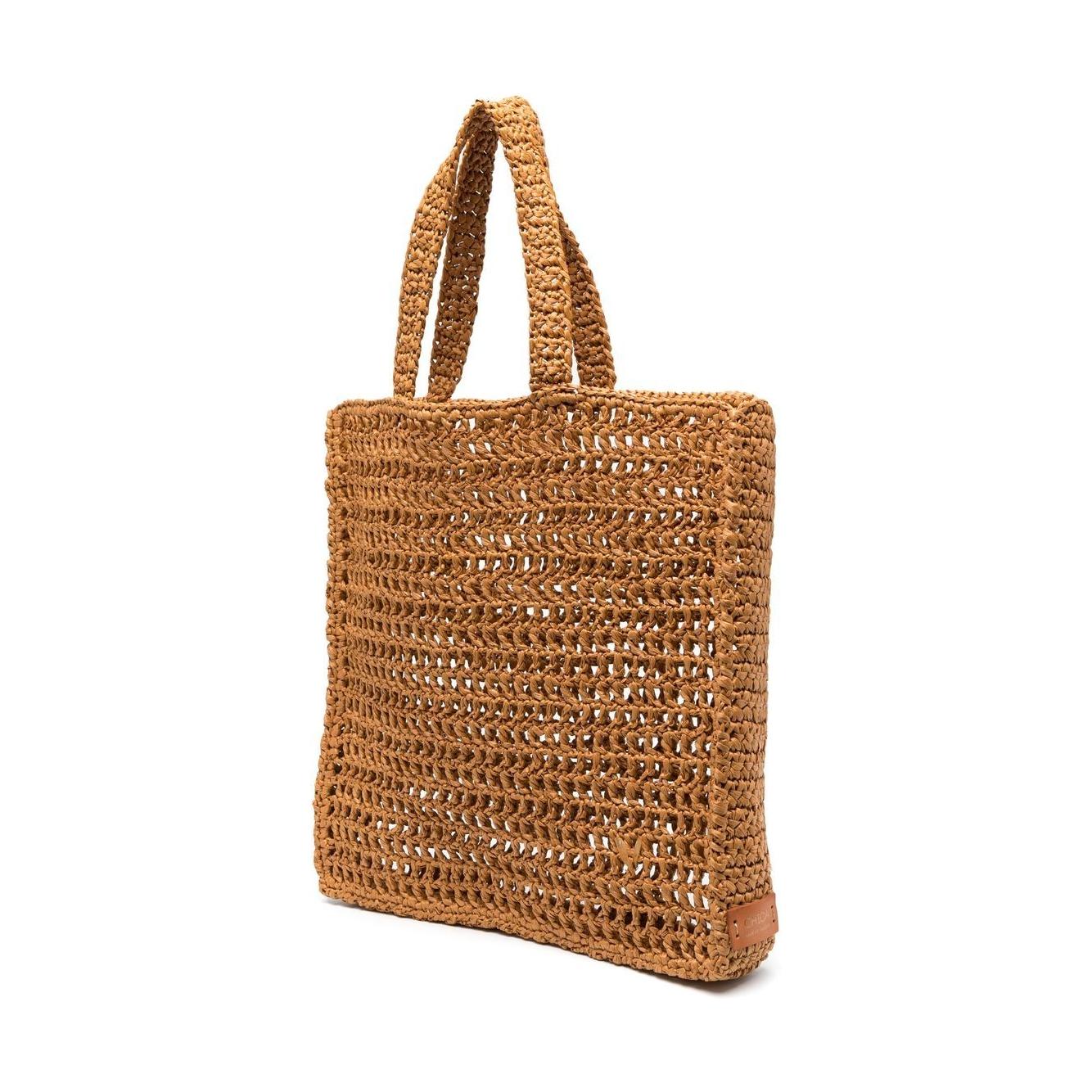 CHICA Naxos woven raffia tote Bag Brown Handbag Chica