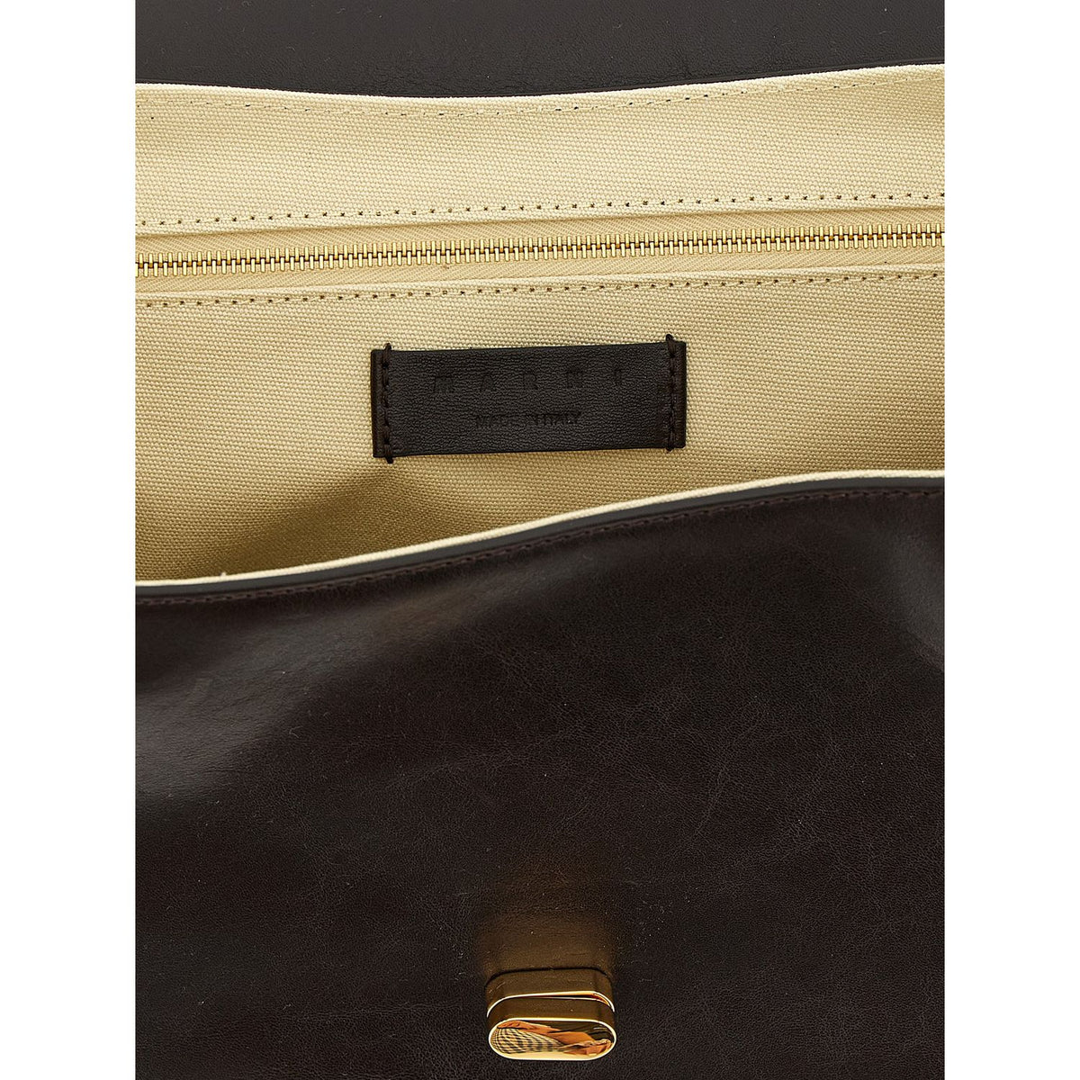 Marni Brown Calfskin Shoulder Bag