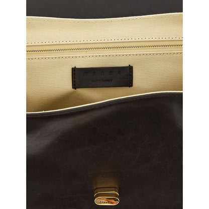 Marni Brown Calfskin Shoulder Bag