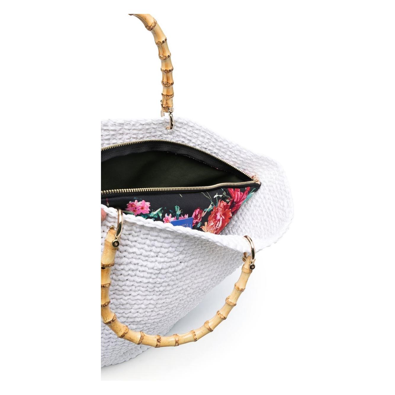 CHICA Corolla woven top-handle bag White Handbag Chica