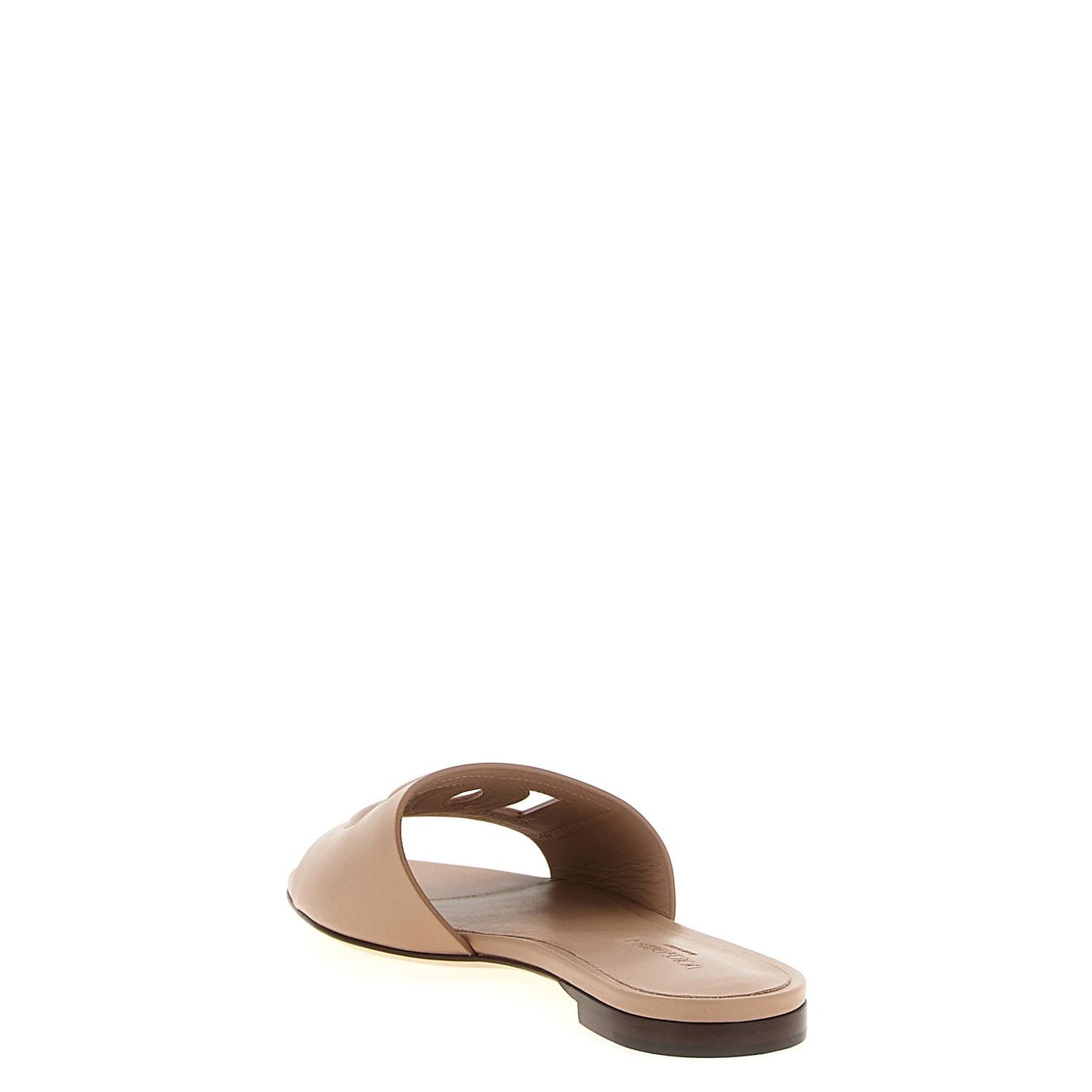 Dolce & Gabbana Beige Calfskin Slides