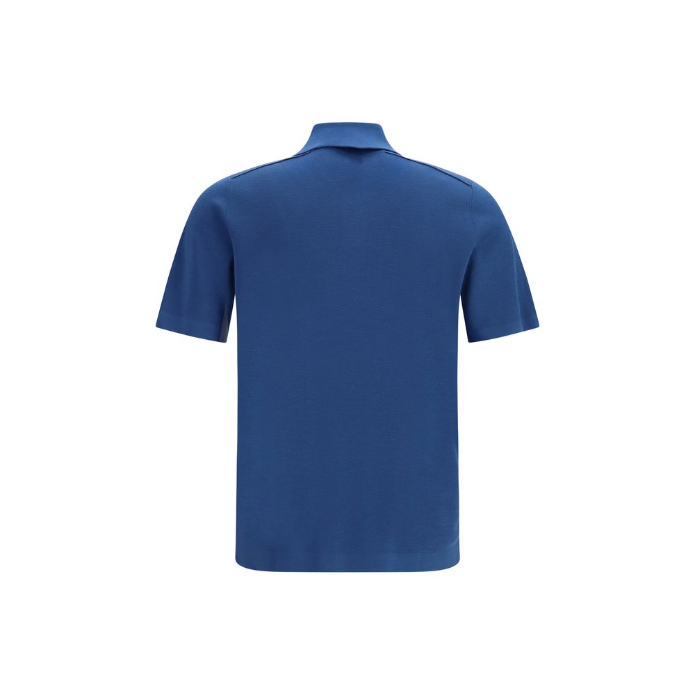 Burberry Blue Wool Oves Aries Polo Shirt