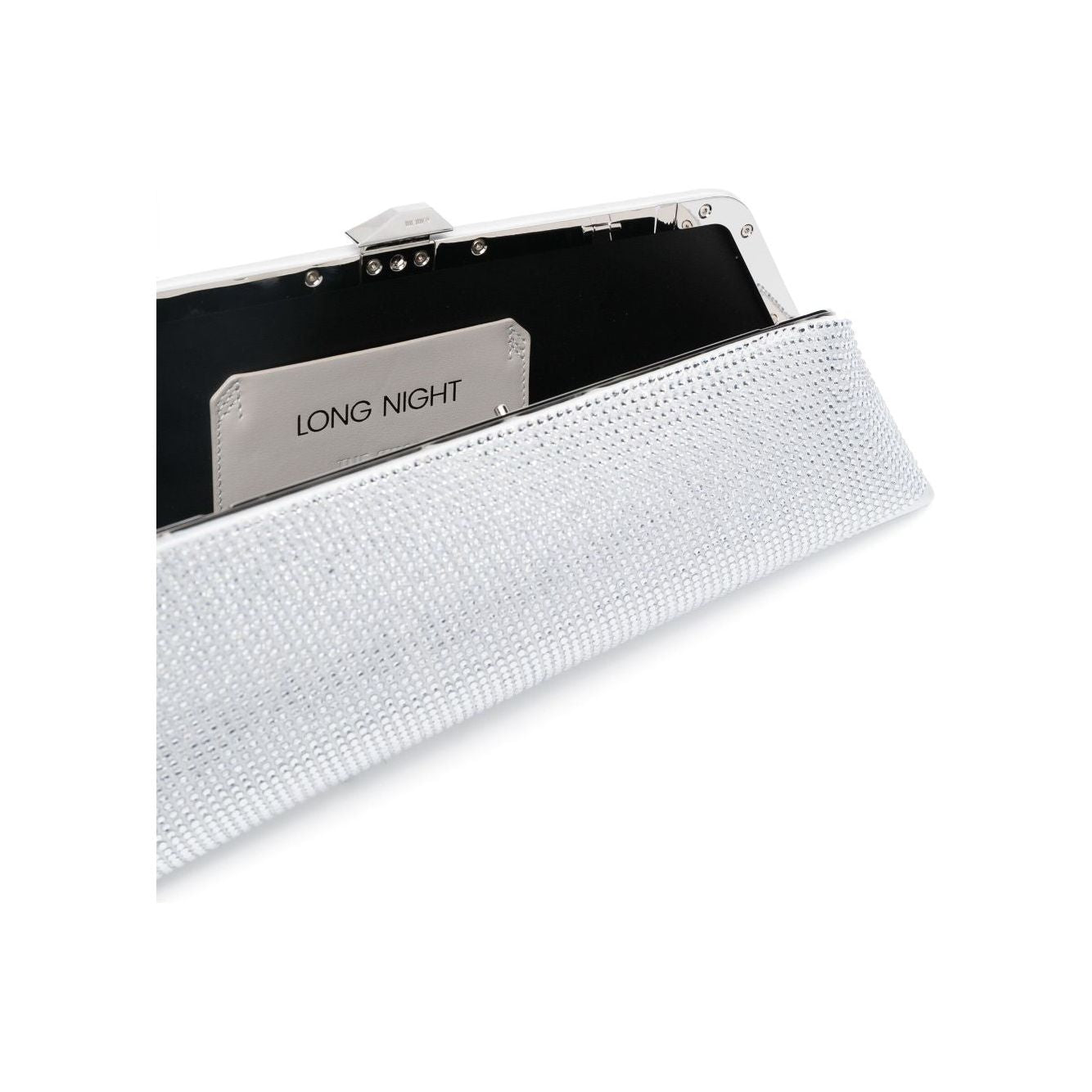 The Attico Long Night crystal-embellished clutch Bag Grey Clutches The Attico